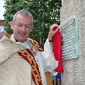 Bishop Declan Lang of Clifton unveils the Memorial to the Catholic Martyrs of Gloucester