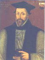 Nicholas Ridley, reformer Bishop of London, and successor of Cardinal John Fisher as Bishop of Rochester, his fellow-martyr, though a Catholic, burned at the stake in Broad Street, Oxford, 16 October 1555
